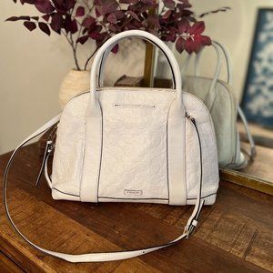 Coach Bleeker Mini Preston Satchel White Embossed Leather